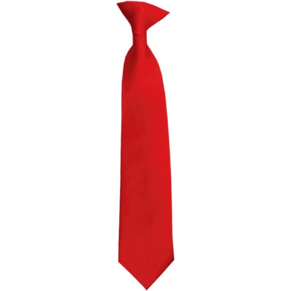 Manzini Neckwear Boy's 14" Clip on Tie - Red - Picture 1 of 2